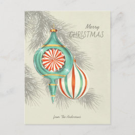 Weihnachtsschmuck Schöne Retro Baubles CC1245 Postkarte