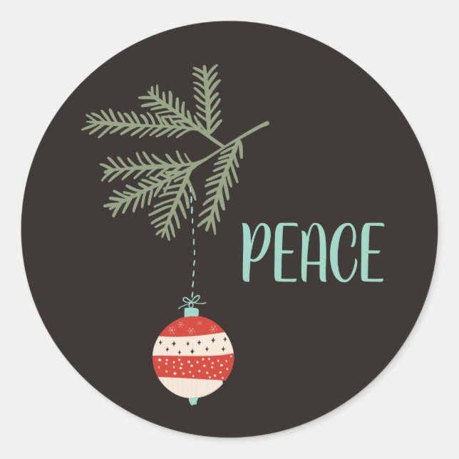 Weihnachtsschmuck Schwarze Umschlag Aufkleber (Vorderseite)