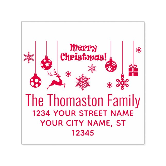 Weihnachtsschmuck Snowflake Name Rücksendeadresse Permastempel (Design)