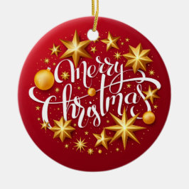 Weihnachtsschmuck Sparking Star Typografy Red