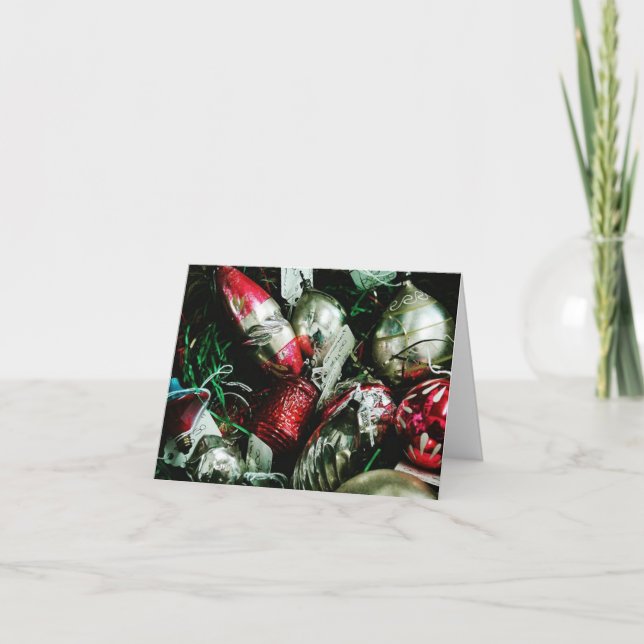 Weihnachtsschmuck Stillleben Feiertagskarte (Vorderseite)