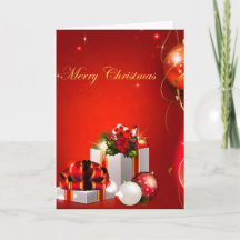 Weihnachtsschmuck und Geschenke Grußkarte