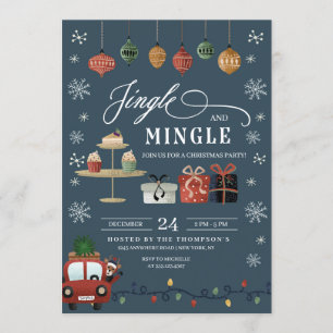 Weihnachtsschmuck und Party Einladung