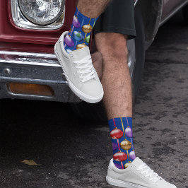 Weihnachtsschmuck und Ribbons Socken