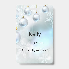 Weihnachtsschmuck und Schneeflocken Ausweis