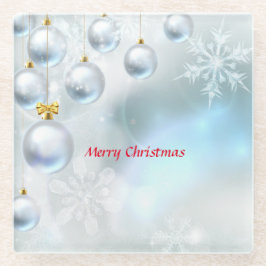 Weihnachtsschmuck und Schneeflocken Glasuntersetzer