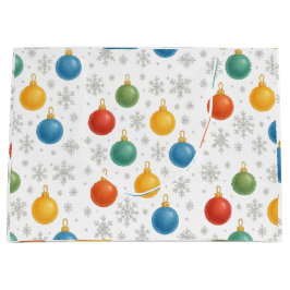 Weihnachtsschmuck und Schneeflocken - Große Geschenktüte