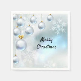 Weihnachtsschmuck und Schneeflocken Serviette