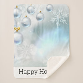 Weihnachtsschmuck und Schneeflocken Sherpadecke