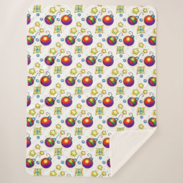 Weihnachtsschmuck und Sterne drucken Sherpadecke