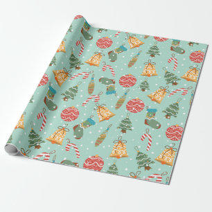 Weihnachtsschmuck und Weihnachtsbilder Geschenkpapier