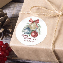 Weihnachtsschmuck Wasserfarbenurlaub Runder Aufkleber