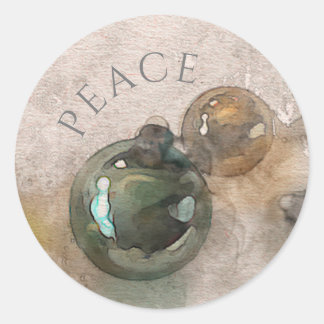 Weihnachtsschmuck Watercolor Classic Rou Runder Aufkleber