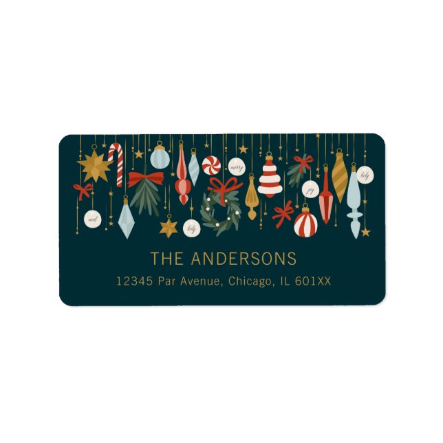 Weihnachtsschmuck Weihnachts-Feiertage Adressaufkleber (Vorne)