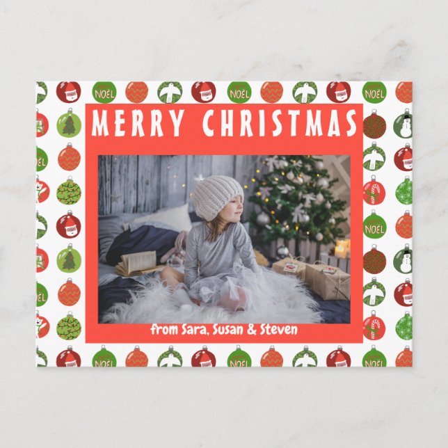 Weihnachtsschmuck Weihnachtsbäder Weihnachtsfeiert Postkarte (Vorderseite)