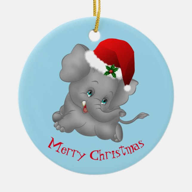 Weihnachtsschmuck-Weihnachtsmann Keramik Ornament (Vorne)