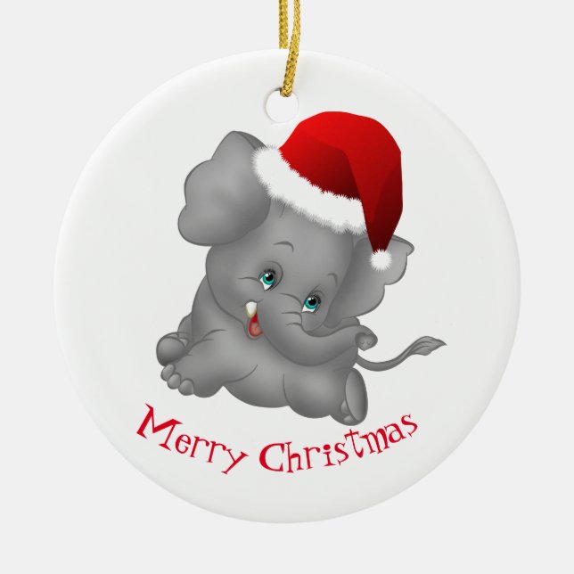 Weihnachtsschmuck-Weihnachtsmann Keramikornament (Vorne)