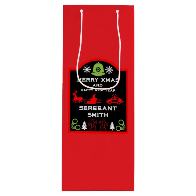 Weihnachtsschmuckflasche Geschenktüte Für Weinflaschen (Vorderseite)