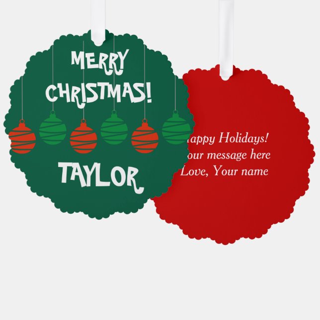 Weihnachtsschmuckkarte auf Fun Papier mit Umschlag Ornament Karte (Vorderseite/Rückseite)