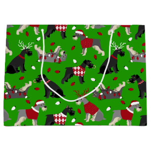 Weihnachtsschnauzer Große Geschenktasche Geschenktüte