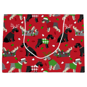 Weihnachtsschnauzer Große Geschenktasche Geschenktüte