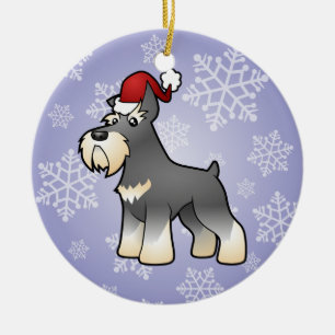 WeihnachtsSchnauzer Keramikornament