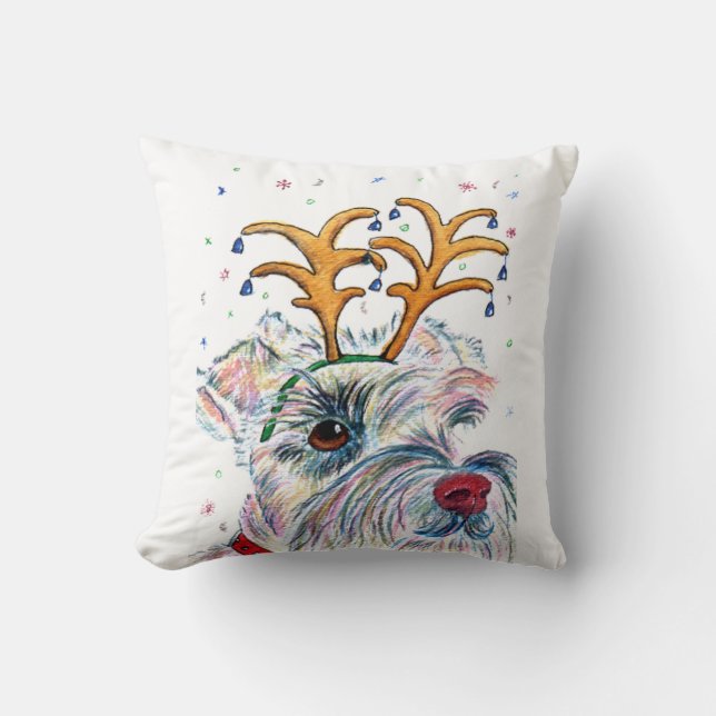 WeihnachtsSchnauzer Kissen (Vorderseite)