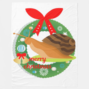 Weihnachtsschnecke Fleecedecke
