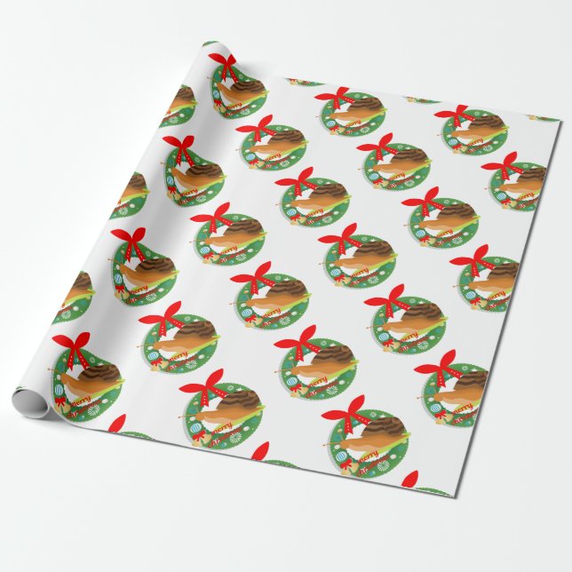 Weihnachtsschnecke Geschenkpapier (Ungerollt)