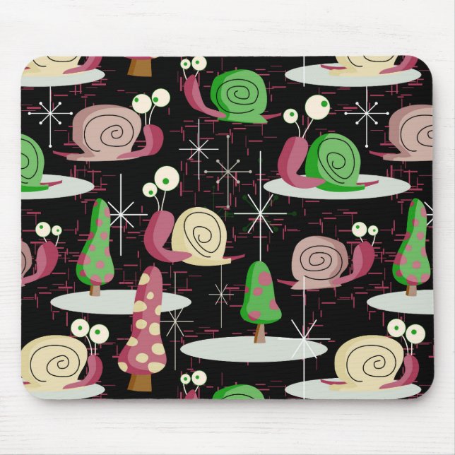 WeihnachtsSchnecken - MidCentury Retro — Mousepad (Vorne)