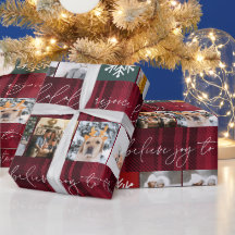 Weihnachtsschnee 8 Fotos Gitter Collage Rot karier