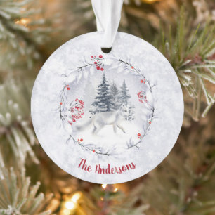 Weihnachtsschnee arktischer Fox Winterlandschaft N Ornament