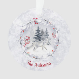 Weihnachtsschnee arktischer Fox Winterlandschaft N Ornament