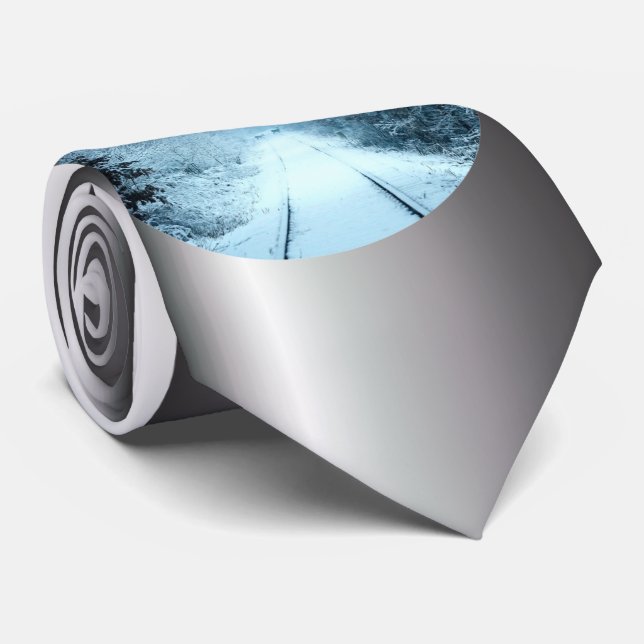 Weihnachtsschnee auf Eisenbahnwegen Krawatte (Gerollt)