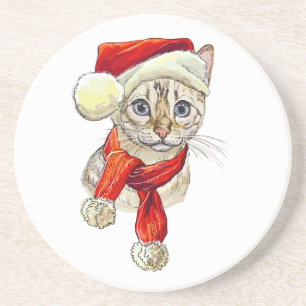 Weihnachtsschnee Bengalisch Katzenwurfkissen Getränkeuntersetzer