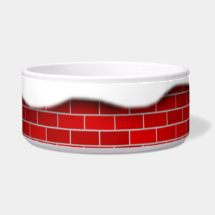 Weihnachtsschnee Drift Red Bricks Hintergrund Napf