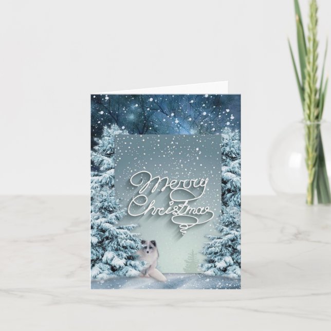 Weihnachtsschnee Feiertagskarte (Vorderseite)