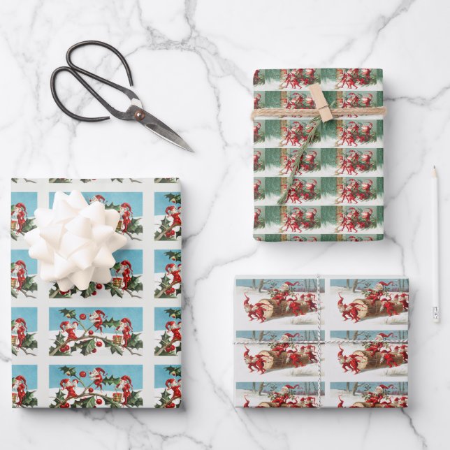 Weihnachtsschnee Geschenkpapier Set (Vorderseite)