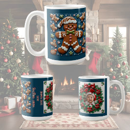 Weihnachtsschnee Gingerbrot Mann individuell anpas Kaffeetasse