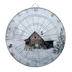 Weihnachtsschnee in der Hütte Dartscheibe