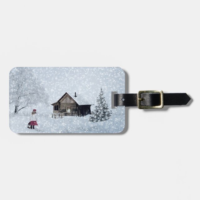 Weihnachtsschnee in der Hütte Gepäckanhänger (Vorderseite horizontal)