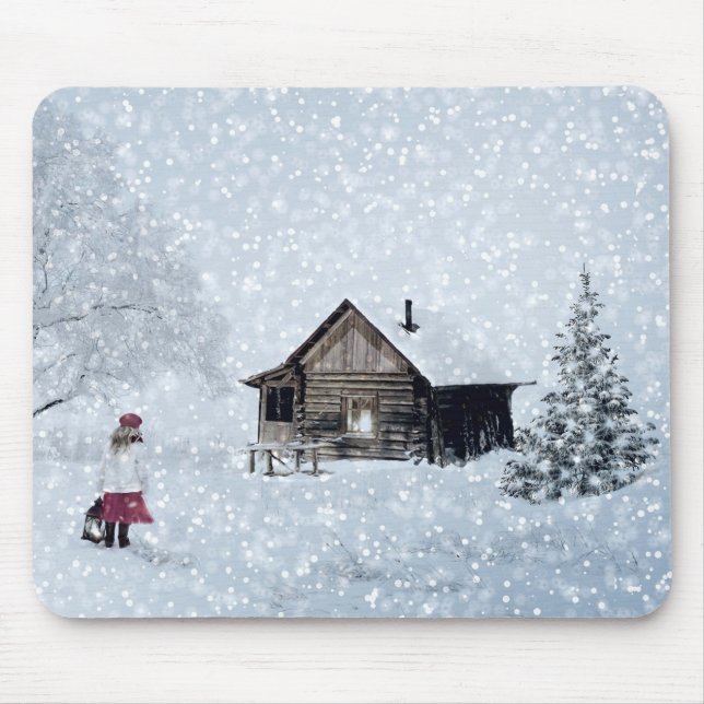 Weihnachtsschnee in der Hütte Mousepad (Vorne)