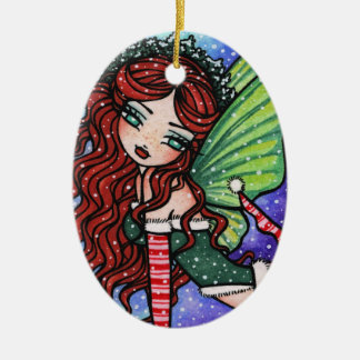 Weihnachtsschnee-irische Feen-feenhafte Kunst Keramikornament