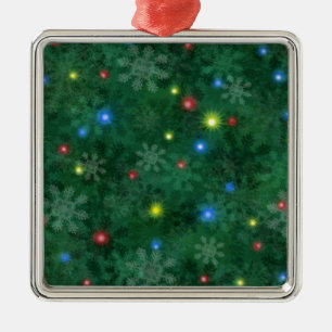 Weihnachtsschnee-Lichter Silbernes Ornament