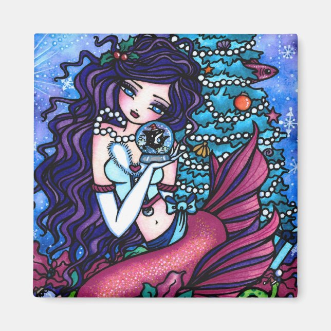 Weihnachtsschnee Meerjungfrau Tree Kunst von Hanna Magnet (Vorne)