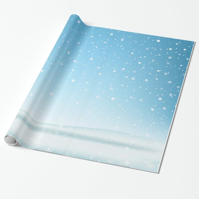 Weihnachtsschnee mit Glitzer Geschenkpapier (Ungerollt)