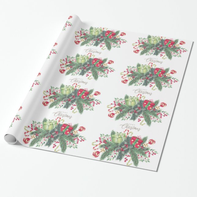 Weihnachtsschnee mit Glitzer Geschenkpapier (Ungerollt)