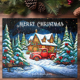 Weihnachtsschnee Pine Forest Happy Holiday Art Puzzle