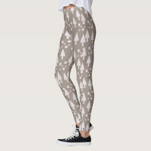 Weihnachtsschnee Rosa Braune Leggings