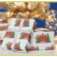 Weihnachtsschnee Roter LKW Goldendoodles
